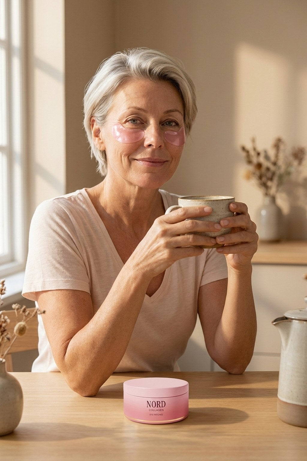 Eye Patches under ögonen med morgonkaffet