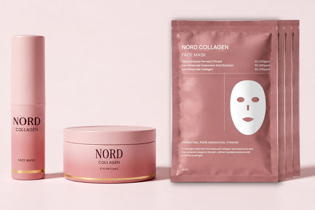 Det här ingår: Face Wand, Eye Patches och fyra Face Mask-ark